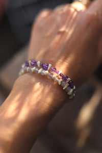 Image 1 of Bracciale Ossa di volpe -Labradorite e Ametista-