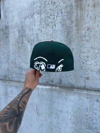 Image 2 of NAVY VISOR MULTI TONE OHTANI LOS ANGELES DODGERS CUSTOM FITTED CAP