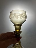 Paire de verres à vin en cristal soufflés et gravés, dit Roemer, XIXème siècle! 