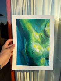 Image 1 of Green body study acrylic on paper 9 x 12 inches 