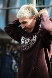 Image 2 of SPIRITUAL STRAIGHT EDGE /Hoodie (Maroon/Silver)