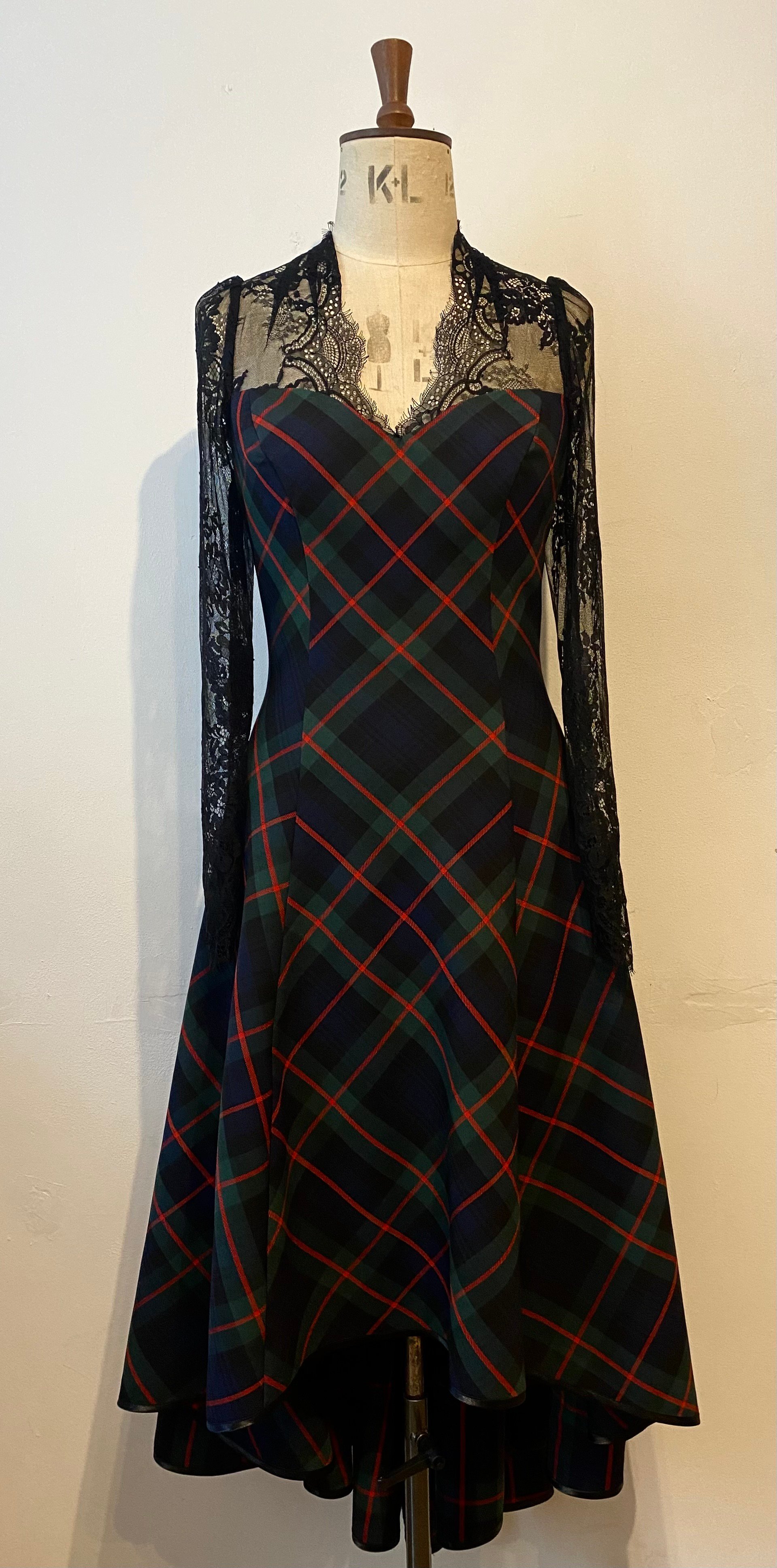 Tartan and lace sweetheart waterfall dress | Totty Rocks Tartan and lace sweetheart waterfall dress | Totty Rocks