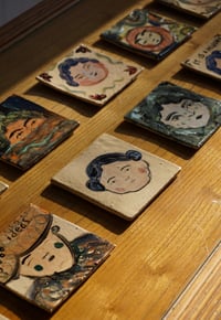 Image 3 of Dumpling Girl 4eva. - Handmade ceramic tile with illustration