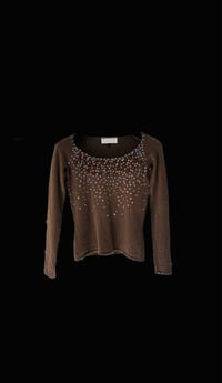 Image 3 of Cocoa Brown Sequin Cashmere Sequin Sweater 