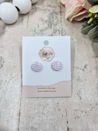 Purple and White Stripe Studs