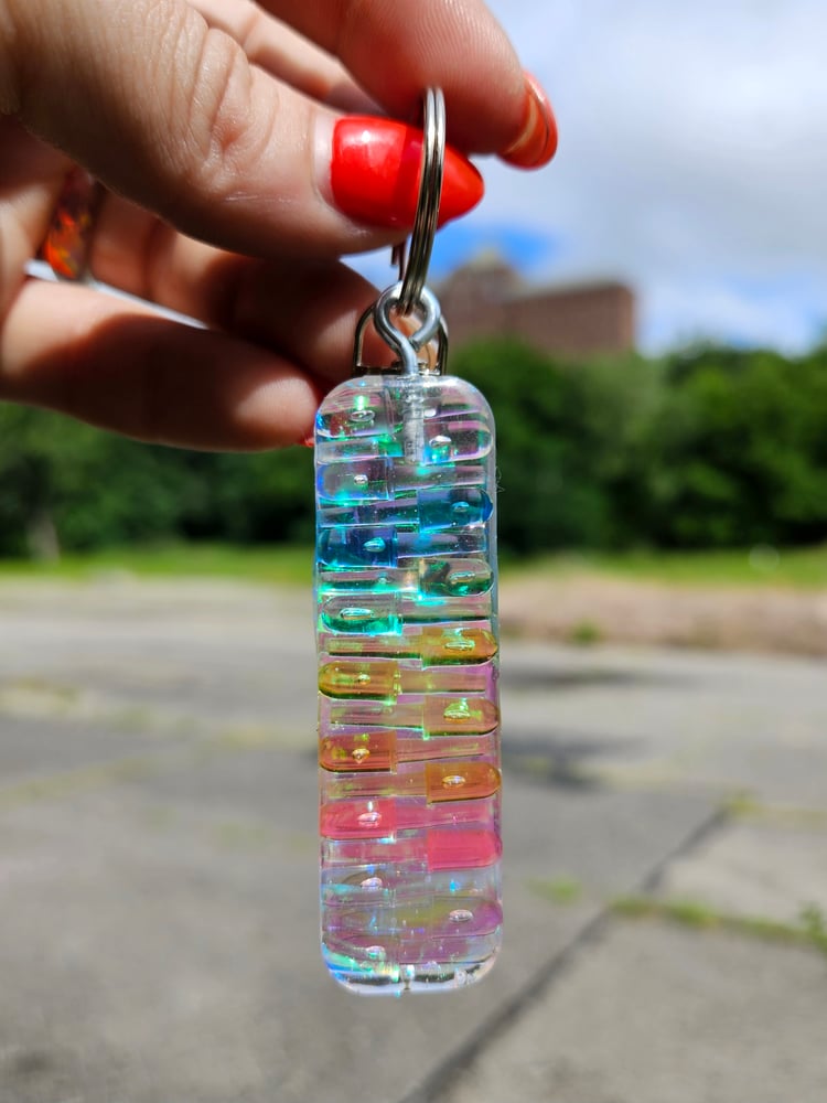 Image of Iridescent Lite Brite Keychain