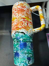 40oz orange green splatter 