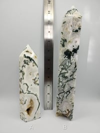 Image 2 of Moss Agate 6 Point Druzy Crystal Tower - 2 Styles 