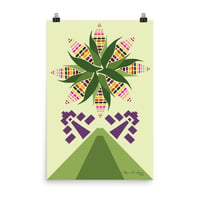 Image 1 of Sacred Corn Mandala, Mayan Temple Volcano Poster