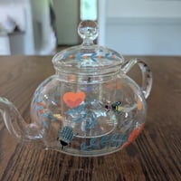Image 2 of Hand Painted Glass Teapot
