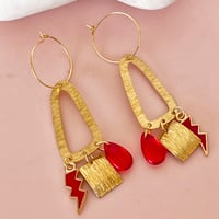 Image 5 of Pops of Red Shapes Earrings