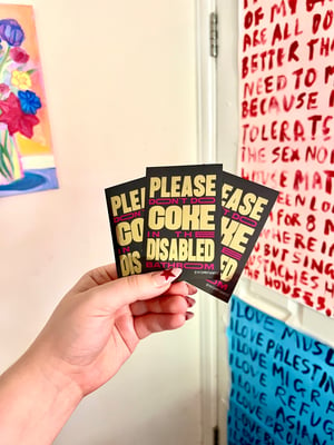 Image of Please Don’t Do Coke in the Disabled Bathroom | Foil Sticker