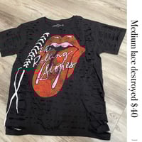 Medium Black tougue out lace destroyed