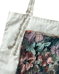 Image 3 of Sac Tapisserie Creme  // Tapestry Tote in Cream