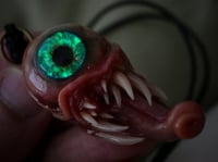 Image 7 of Twisted tongue pendant, OOAK Green Glow