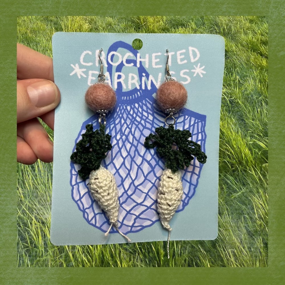 Image of PARSLEY ROOTS crocheted earrings