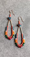 Boucles d'oreilles tissées de perles en cristal et pierres naturelles