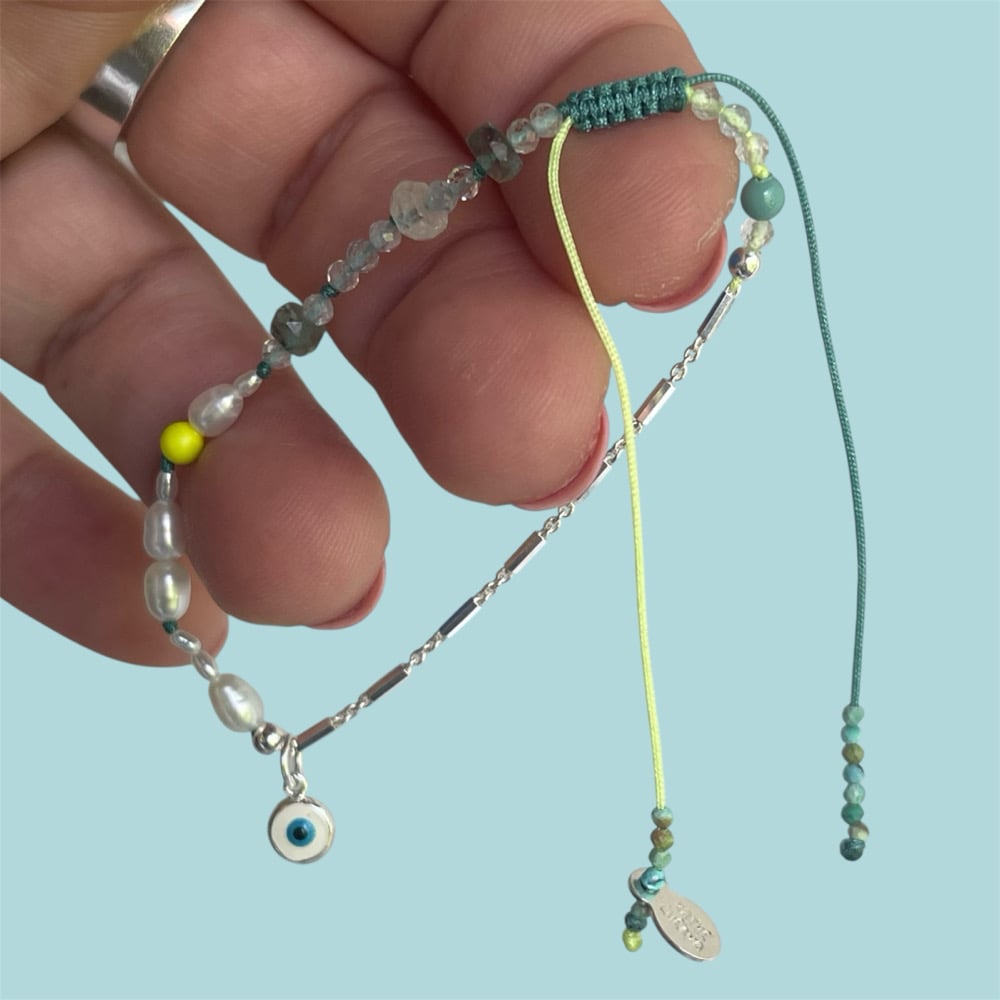 Image of Agua evil eye bracelet
