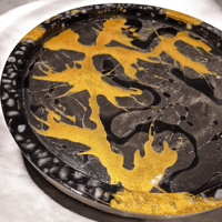 Image 2 of Handcrafted Marble-Effect Serving Set - Tray (30 cm) & Bowl (25 cm)