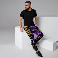 Image 1 of BOSSFITTED Black Purple and Gold AOP Men's Joggers