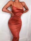 Coral Satin Dress
