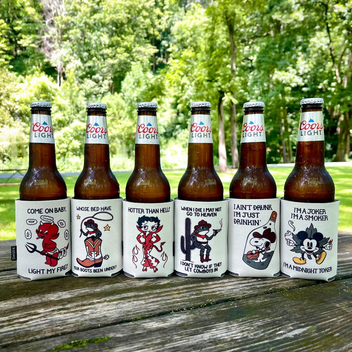 Can & Bottle Koozies Set 2 Art by Zea Jadyn