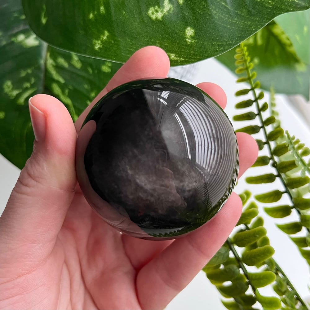 Silver Sheen Obsidian Sphere D