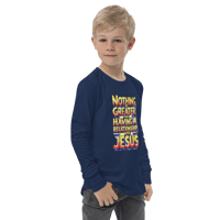 Image 10 of Unisex Youth long sleeve tee (No Greater Relationship than Jesus)