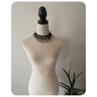 Image 1 of The Empress Necklace - Thin Smokey Quartz and Black Leather