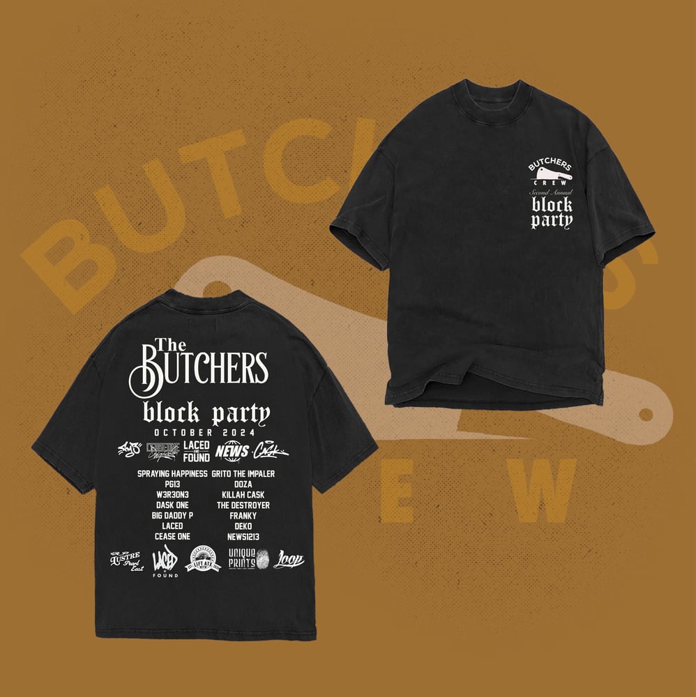 Image of BUTCHER'S BLOCK PARTY 24' TEE (SHAKA)