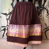 Image 1 of Maroon floral Ribbonskirt