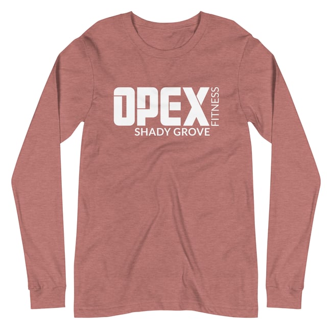 Unisex Long Sleeve Tee - White OPEX Logo (100% Cotton)