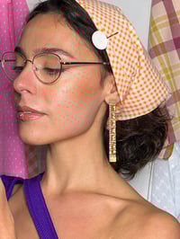 Image 2 of Tape measure earrings Midi Gold 