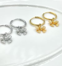 Image 1 of "Petite" Bow Huggie Earrings