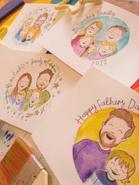 A5 Mini Watercolour Illustration | Couples Illustration | Family Illustration | Custom Commission