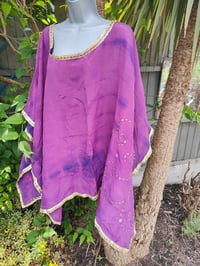 Image 11 of Poncho Woodstock Top -free size purple