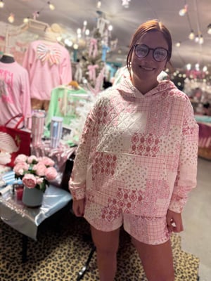 Image of Pink Patch Work Quilted Set 