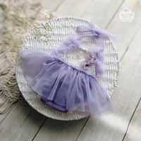 Image 1 of Poppy newborn body-dress - lilac
