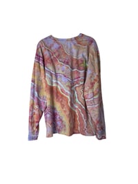 Image 7 of L Unisex Adult Soft Long Sleeve Tee in Warm Geode Ice Dye