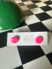 Image 1 of HOT PINK STUDS (SMALL) | POLYMER CLAY EARRINGS