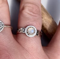 Image 4 of Handmade Sterling Silver Moonstone Moon Ring 