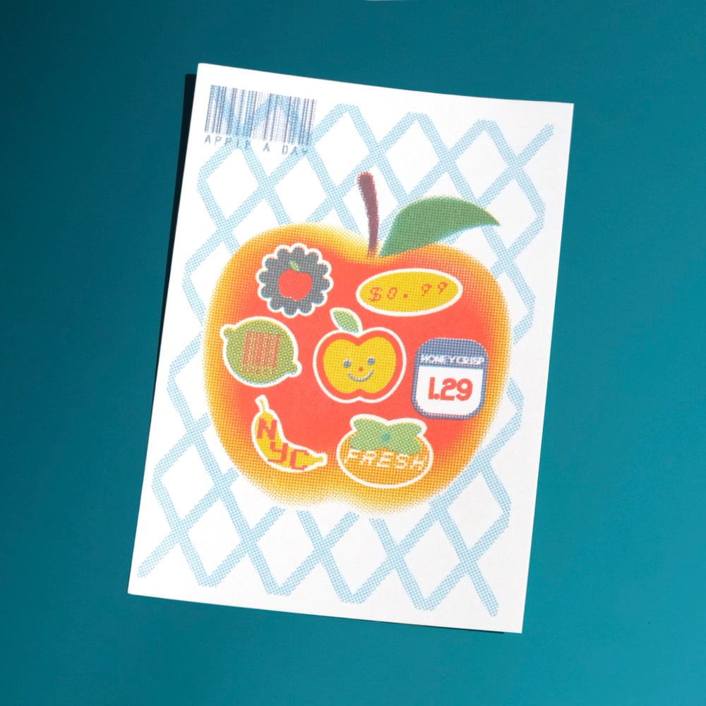 Image of APPLE NET STICKER + RISO