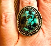 Image 2 of Artisan cool flat cabochon ring 