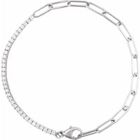 Image 1 of Sterling silver half tennis bracelet 