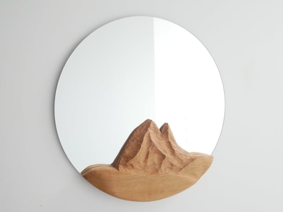 Miroir "Pirenèus" 40 cm - Chêne sculpté