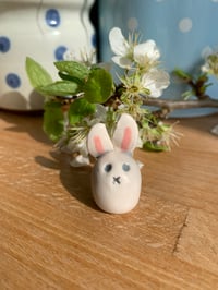 Image 2 of Ceramic Cute Grey and White Bunny