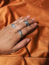 Image 1 of Handmade Recycled Stainless Steel Daisy Spoon Ring 