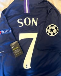 Image 1 of NEW Tottenham Hotspur “SON 7” 2019/20 Away Shirt + UCL patches (XL)