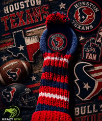 Image 1 of The Texans custom Golf Club Cover hand knit orange black gift Houston TX