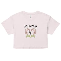 Image 3 of Be Kind Black Bunny Lily Of Valley Crop Top, Cute Bunny Crop Top